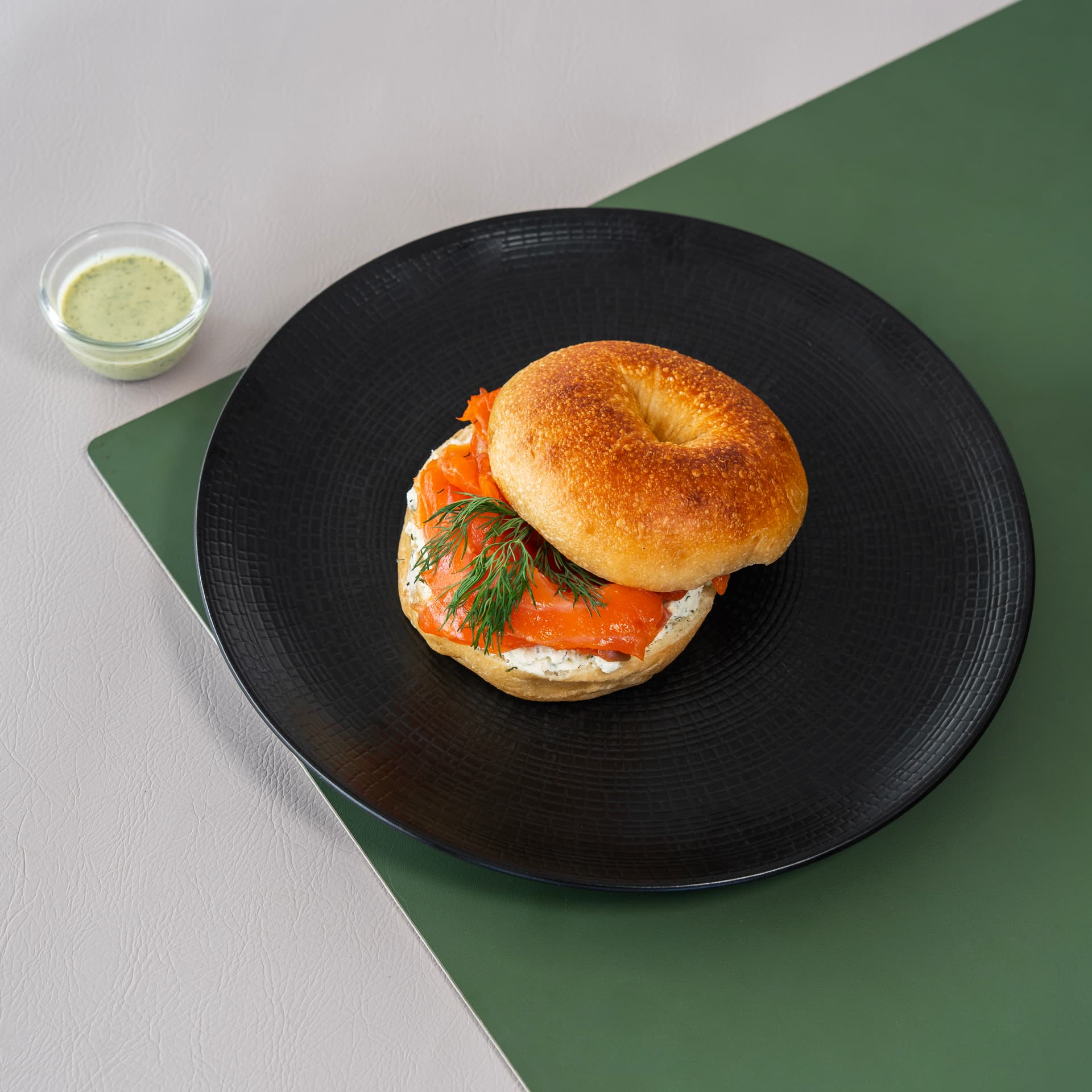 Healthy bagel sandwich